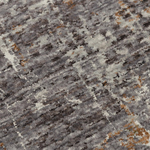 Alora Decor Cara Gray Runner Rug - 2'6"X8' Eco-Friendly 100% Recycled Polyester, Abstract Slate Gray & Ivory Finish 12012073200332608