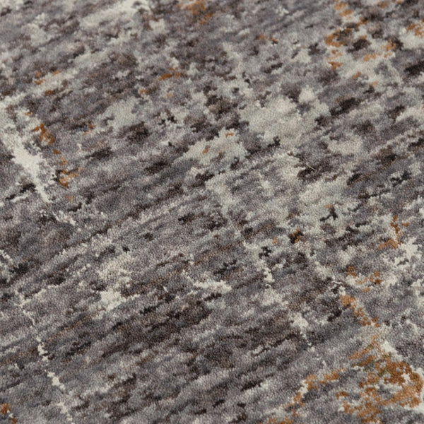 Alora Decor Cara Gray Runner Rug - 2'6"X8' Eco-Friendly 100% Recycled Polyester, Abstract Slate Gray & Ivory Finish 12012073200332608
