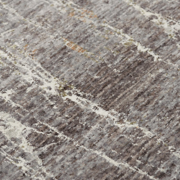 Alora Decor Cara Gray Runner Rug - 2'6"X8' Eco-Friendly 100% Recycled Polyester, Abstract Slate Gray & Ivory Finish 12012073200332608
