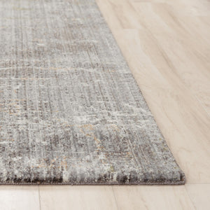 Alora Decor Cara Gray Runner Rug - 2'6"X8' Eco-Friendly 100% Recycled Polyester, Abstract Slate Gray & Ivory Finish 12012073200332608
