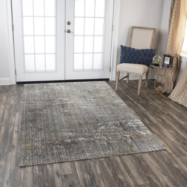 Alora Decor Cara Gray Runner Rug - 2'6"X8' Eco-Friendly 100% Recycled Polyester, Abstract Slate Gray & Ivory Finish 12012073200332608