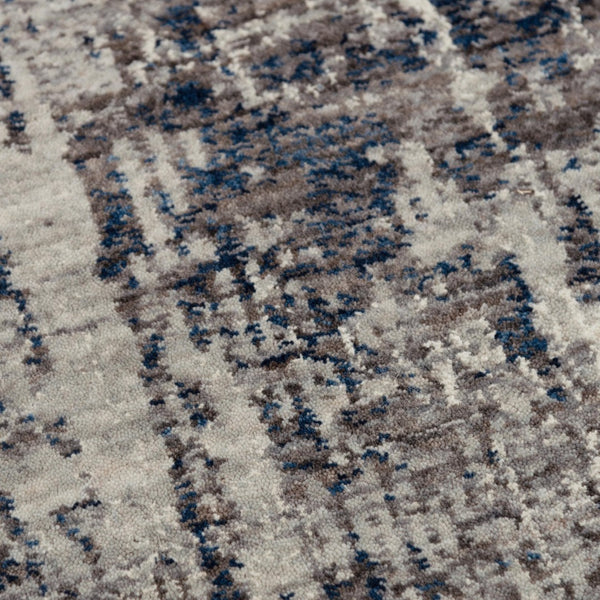 Alora Decor Cara Runner Rug 2'6"X8' — Modern Slate Gray Navy Ivory Abstract, 100% Recycled Polyester, Soft Durable 12012073333092608