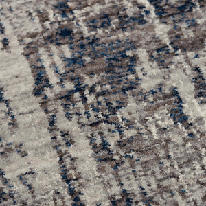 Alora Decor Cara Slate Gray & Navy Abstract Rug — 100% Recycled Polyester, Hand-Finished Hybrid For Durability 10' x 13' 12012073333090113