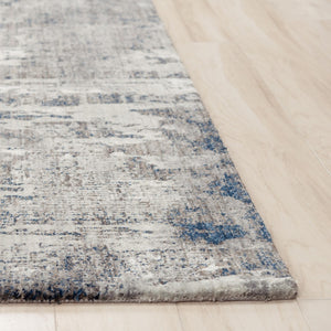 Alora Decor Cara Slate Gray & Navy Abstract Rug — 100% Recycled Polyester, Hand-Finished Hybrid For Durability 10' x 13' 12012073333090113