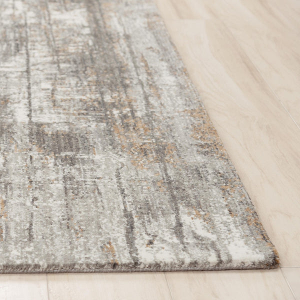 Alora Decor Cara Gray Runner Rug 2'6"X8' — 100% Recycled Polyester, Abstract Modern Design, Durable Machine/Hybrid Construction 12012073400332608
