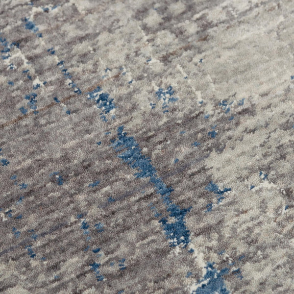 Alora Decor Cara Modern Abstract Area Rug In Royal Blue & Slate Gray — Soft Hand-Sheared Recycled Polyester 5'2" x 7'9" 12012073533095279