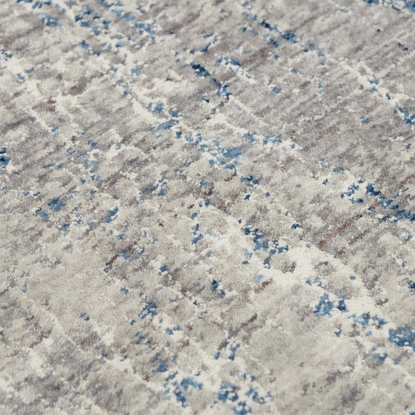 Alora Decor Cara Modern Abstract Area Rug In Royal Blue & Slate Gray — Soft Hand-Sheared Recycled Polyester 5'2" x 7'9" 12012073533095279