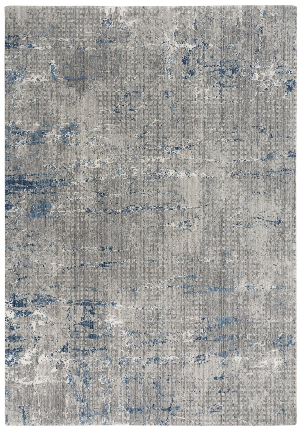 Alora Decor Cara Modern Abstract Area Rug In Royal Blue & Slate Gray — Soft Hand-Sheared Recycled Polyester 5'2" x 7'9" 12012073533095279
