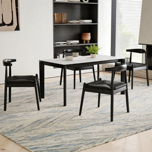 English Elm Weave Dining Chairs Set Of 2 - Elegant Mid-Century Modern Oak Frame With Handwoven Twine Seats T3623P371948-GIGA