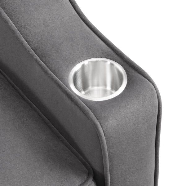 English Elm Modern Velvet Loveseat Futon Sofa with Pullout Bed, 3-in-1 Convertible Sleeper, USB Ports, Pockets Dark Gray 46.85 L x 38.98 W x 16.14 H W2297P224267