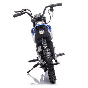 English Elm 24v Kids Electric Motocross Motorcycle 200w Hub Motor Suspension Led Bluetooth Audio Blue W1578P225048