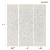 Madison Park White Mandala Global Inspired Triptych 3-piece Dimensional Resin Canvas Wall Art Set MP95A-0115 Offwhite