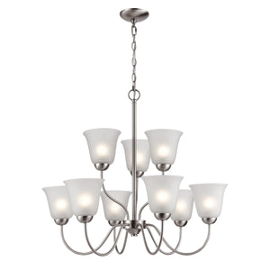 Thomas Lighting Conway Three Light Chandelier with Opaque Glass Shades for Traditional Dining Rooms Nickel 29 inches 1209CH/20