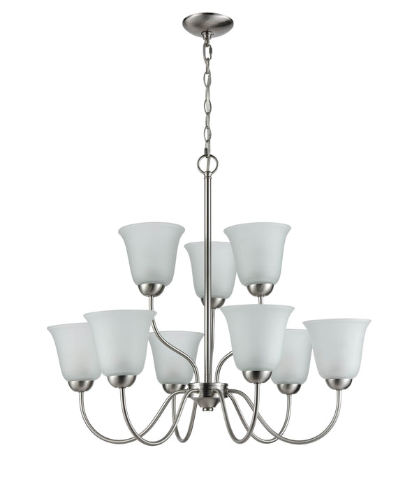 Thomas Lighting Conway Three Light Chandelier with Opaque Glass Shades for Traditional Dining Rooms Nickel 29 inches 1209CH/20