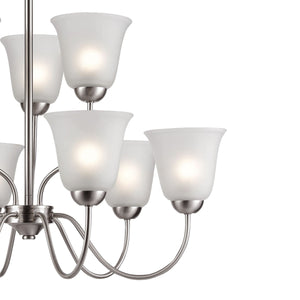 Thomas Lighting Conway Three Light Chandelier with Opaque Glass Shades for Traditional Dining Rooms Nickel 29 inches 1209CH/20