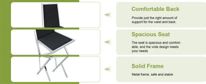 English Elm Table and Chair Set Tempered Glass Top with Silver Metal Frames Seats 8 Dining Black+Silver W1151S04768