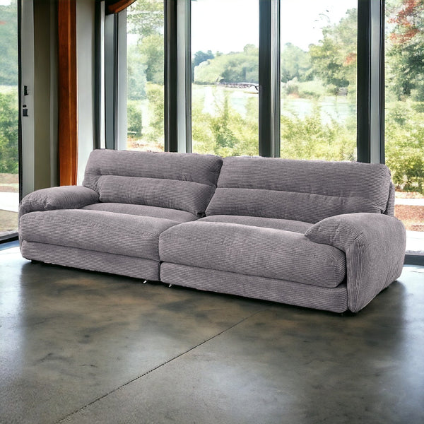 English Elm Cadenza Gray Corduroy Sofa - Chic Comfort With Removable Covers, Durable Design & Family-Friendly Appeal B2726S00161