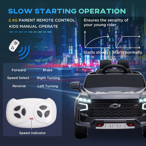 English Elm Aosom Licensed Chevrolet Tahoe 12v Kids Electric Ride on Suv with Remote Control W2225P200547