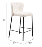 Linz Counter Stool - Set of 2 Cream 109780 Zuo Modern