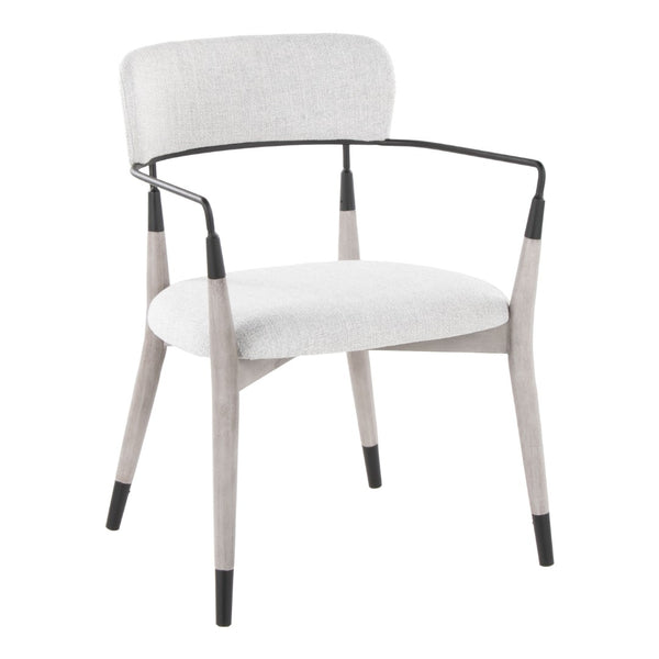English Elm Chair Set of 2 White Faux Leather Seats with Angular Black Metal Legs Modern Dining B202P471338