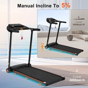 English Elm Treadmills Folding Home Fitness Machine 2.5hp Motor Shock Absorbing Belt Bluetooth Speaker N728P266573A