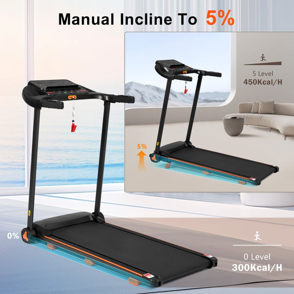 English Elm Treadmills Folding Home Fitness Machine 2.5hp Motor Shock Absorbing Belt Bluetooth Speaker N728P266573A