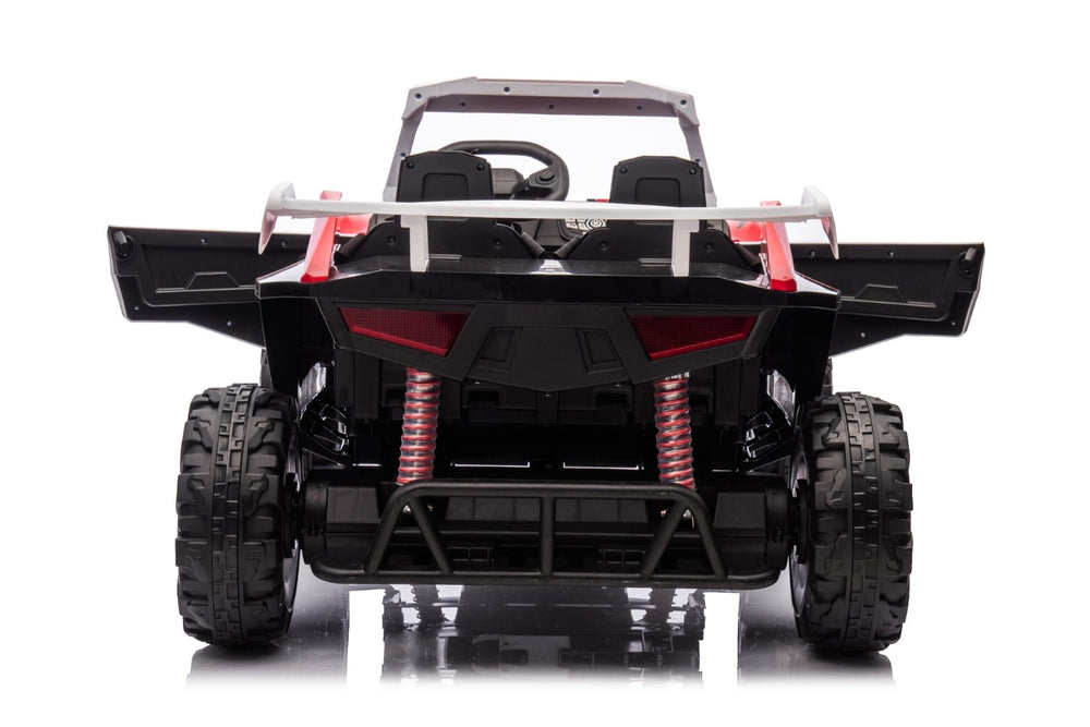 English Elm 24v Two Seater Kids Utv 800w 4x4 Off Road Ride on with Full Suspension Remote White+Red W1620P328746
