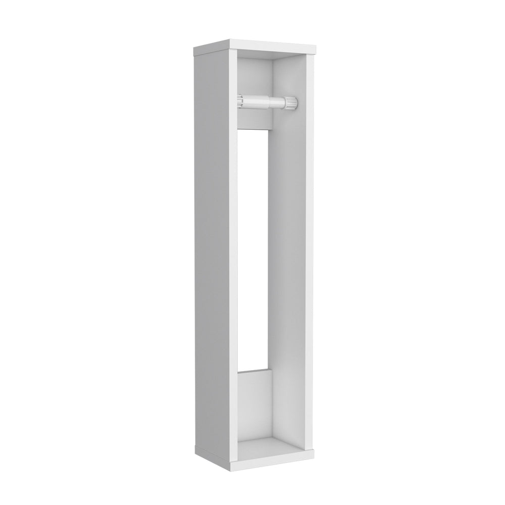 English Elm Bali Slim 28" Toilet Paper Organizer with Six-Roll Compartments and Top Shelf for Small Baths White 29.2 L x 7.1 W x 3.2 H B070P234350