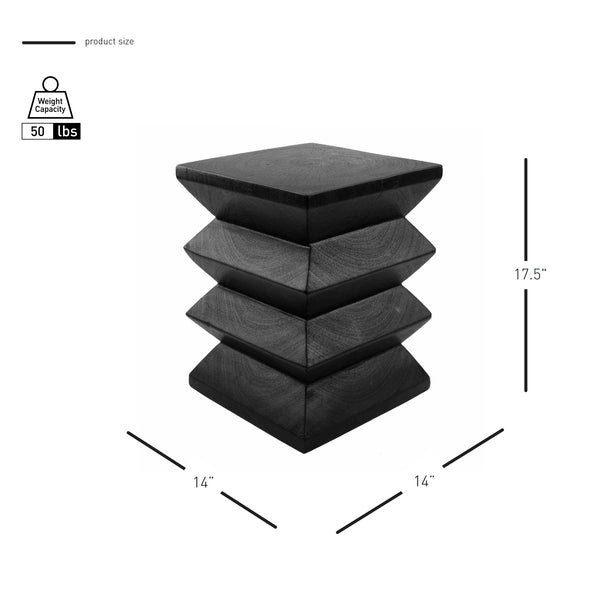 Elsie Trembesi  Side/ End Table Black 1210024-B New Pacific Direct