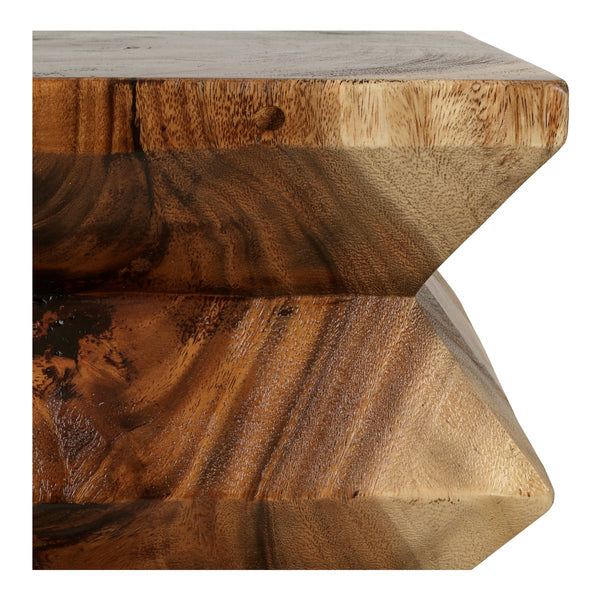 New Pacific Direct Elsie Contemporary Trembesi Side Table - Unique Hand-carved Design With Floating Effect, Fully Assembled Natural  1210024-n-npd