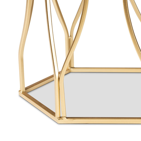 Baxton Studio Baxton Studio Kalena Modern Gold Metal End Table with Hexagon Marble Top for Chic Living Spaces H01-97049-Metal/Marble Side Table