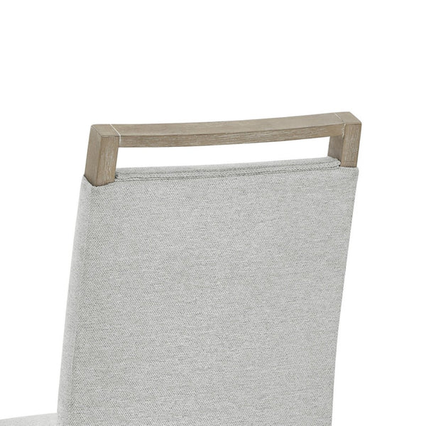English Elm Louisa Upholstered Dining Side Chairs Set of 2 Oak Frame with Neutral Gray Fabric B2749P413309