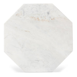 Baxton Studio Baxton Venedict Modern Black Metal End Table with Unique Octagon Marble Top for Chic Living Spaces H01-94139-Metal/Marble Side Table
