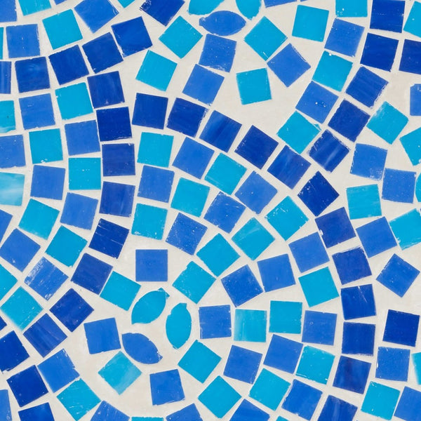 Baxton Studio Baxton Gaenor Modern Black Metal Plant Stand with Blue Glass Mosaic Top for Contemporary Spaces H01-97880-Mosaic Plant Stand