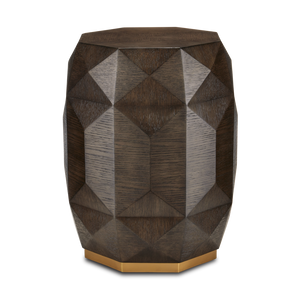 Kendall Dove Gray Accent Table – Elegant Octagonal Design with Polished Brass Base for Modern Spaces