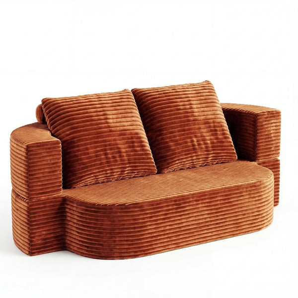 English Elm 78.7" Convertible Corduroy Futon Sofa High Density Foam Sleeper Bed for Guests W3108P416090