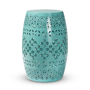 Baxton Studio Baxton Studio Modern Metal Outdoor Side Table with Geometric Cut-Out Design for Stylish Spaces Teal H01-97939E Teal Metal Side Table
