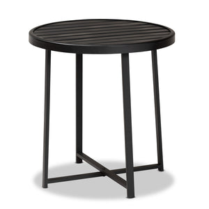 Baxton Studio Baxton Studio Modern Industrial Outdoor Side Table - Black Metal, Compact & Durable Design for Patios H01-99169-Metal Small Side Table