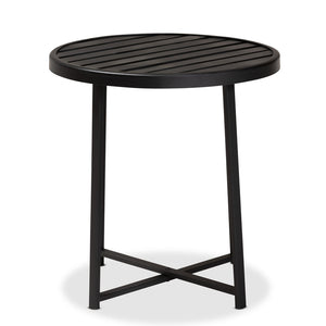 Baxton Studio Baxton Studio Modern Industrial Outdoor Side Table - Black Metal, Compact & Durable Design for Patios H01-99169-Metal Small Side Table