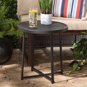 Baxton Studio Baxton Studio Modern Industrial Outdoor Side Table - Black Metal, Compact & Durable Design for Patios H01-99169-Metal Small Side Table