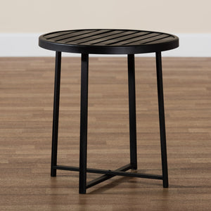 Baxton Studio Baxton Studio Modern Industrial Outdoor Side Table - Black Metal, Compact & Durable Design for Patios H01-99169-Metal Small Side Table