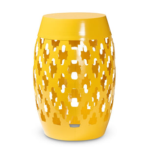 Baxton Studio Baxton Studio Modern Metal Outdoor Side Table with Geometric Cut-Out Design for Stylish Spaces Yellow H01-101370A Yellow Metal Side Table