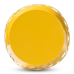 Baxton Studio Baxton Studio Modern Metal Outdoor Side Table with Geometric Cut-Out Design for Stylish Spaces Yellow H01-101370A Yellow Metal Side Table