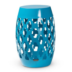 Baxton Studio Baxton Studio Modern Metal Outdoor Side Table with Geometric Cut-Out Design for Stylish Spaces Blue H01-101370C Blue Metal Side Table