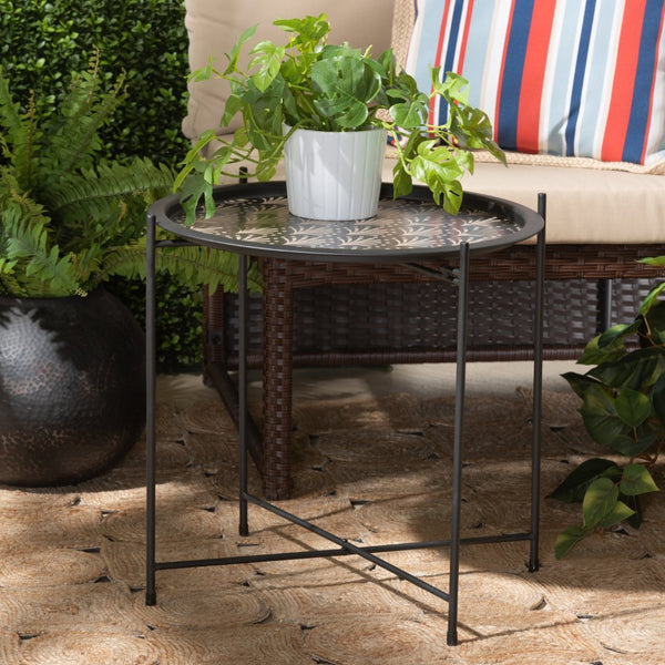 Baxton Studio Baxton Studio Modern Black Metal Plant Stand - Stylish Accent Table for Indoor & Outdoor Use H01-102573 Metal Plant Stand