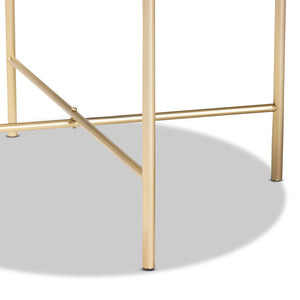 Baxton Studio Baxton Studio Maddock Luxurious Gold Metal End Table with Unique Marble Top for Modern Spaces H01-102776 Metal/Marble Side Table