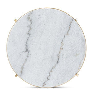 Baxton Studio Baxton Studio Maddock Luxurious Gold Metal End Table with Unique Marble Top for Modern Spaces H01-102776 Metal/Marble Side Table
