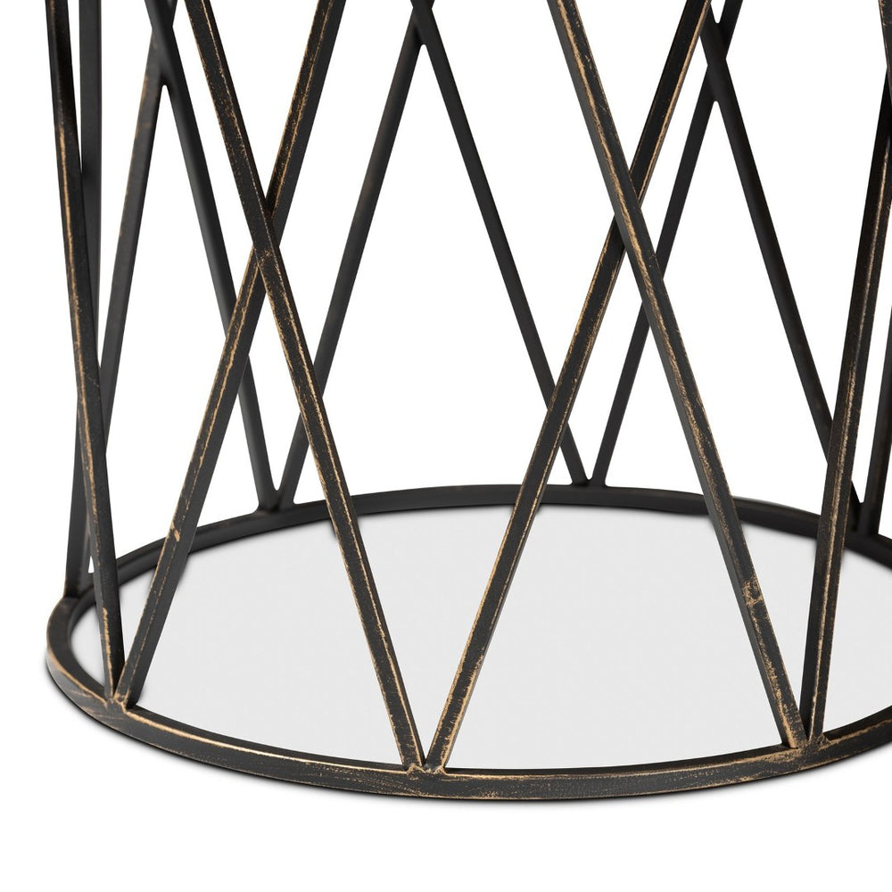 Baxton Studio Baxton Finnick Modern Industrial Antique Black Metal End Table - Compact, Stylish & Fully Assembled H01-102535 Metal Side Table