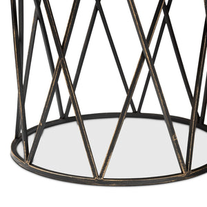 Baxton Studio Baxton Finnick Modern Industrial Antique Black Metal End Table - Compact, Stylish & Fully Assembled H01-102535 Metal Side Table