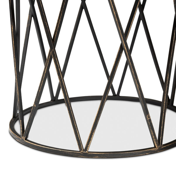 Baxton Studio Baxton Finnick Modern Industrial Antique Black Metal End Table - Compact, Stylish & Fully Assembled H01-102535 Metal Side Table